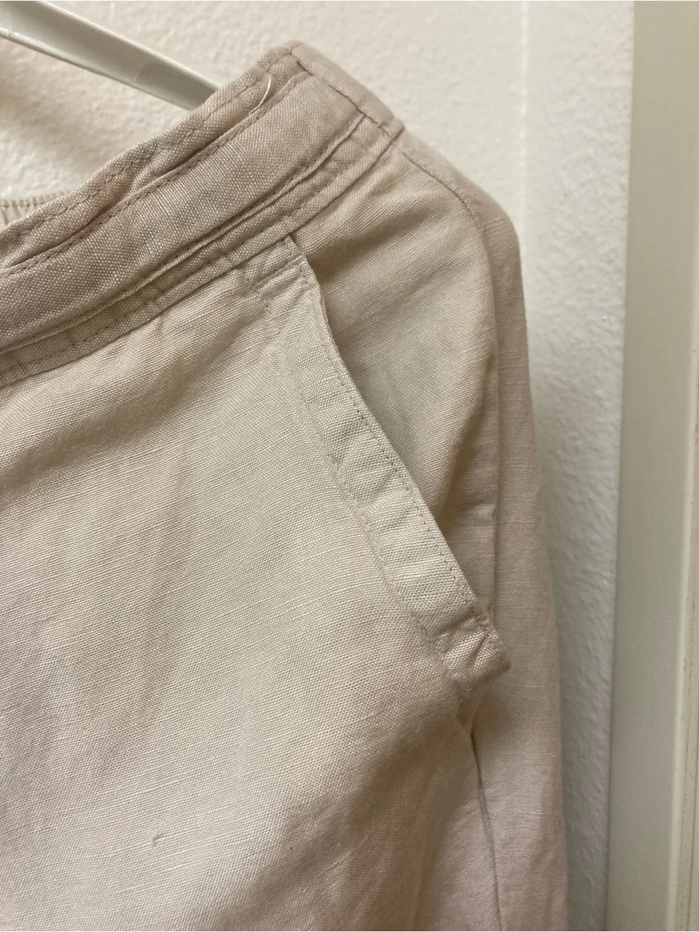 CUBAVERA Men’s Cream Linen Blend Coastal casual Wide Leg Trousers Size LX 32.